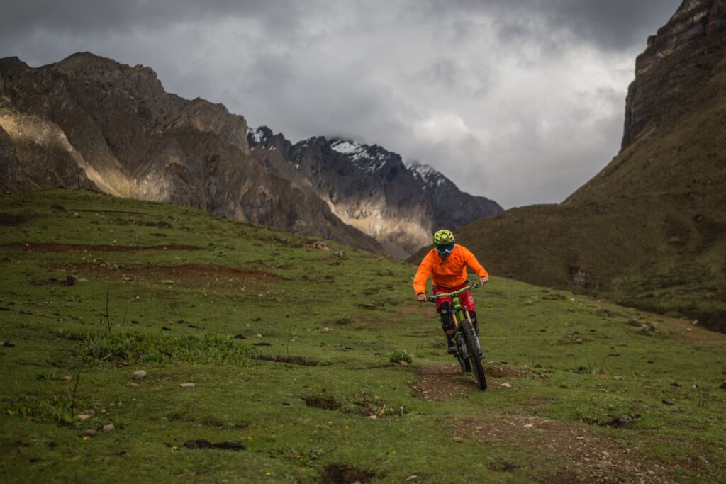 Dropping into a wild green valley