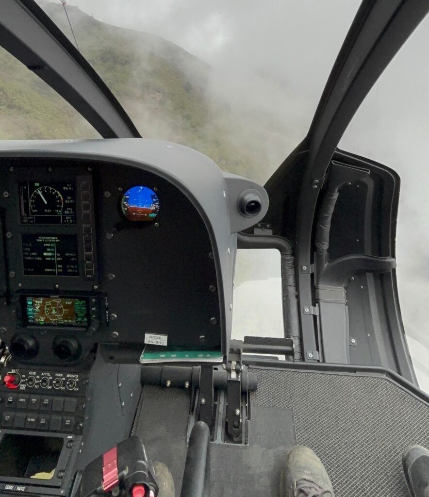 Bhutan Heli-Bike: cockpit