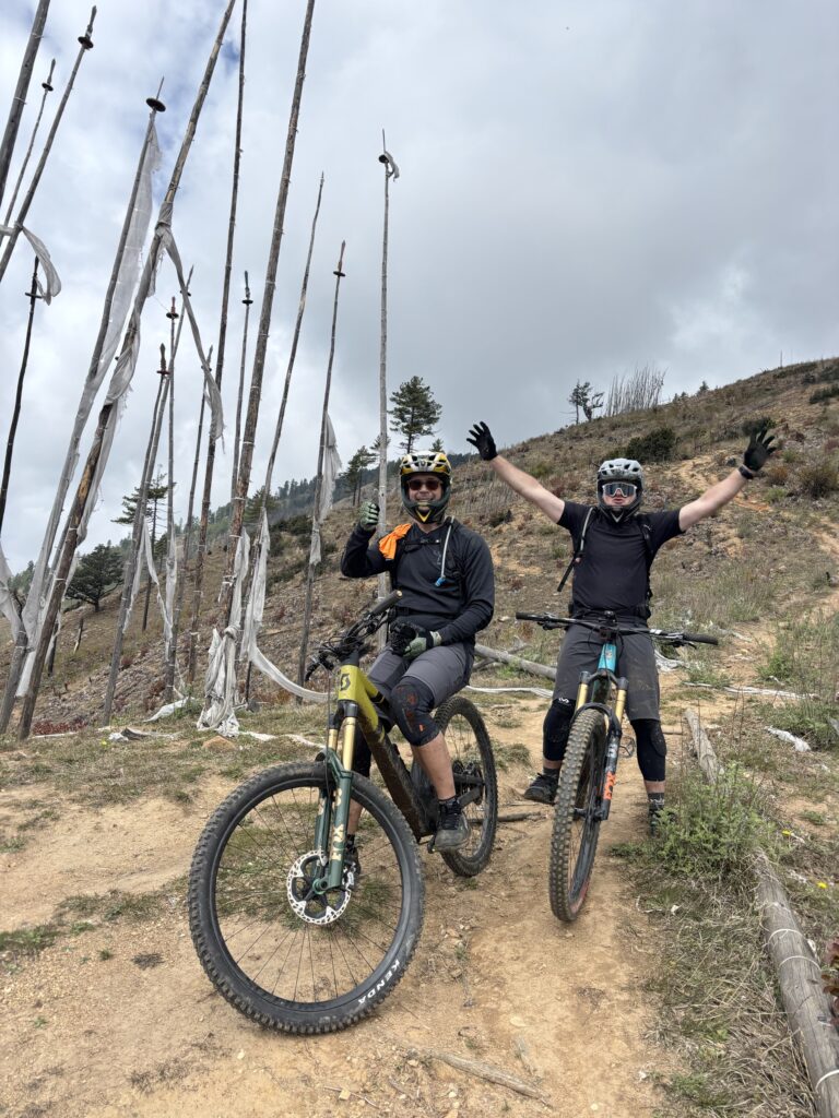 Bhutan Heli-Bike: prayer flags